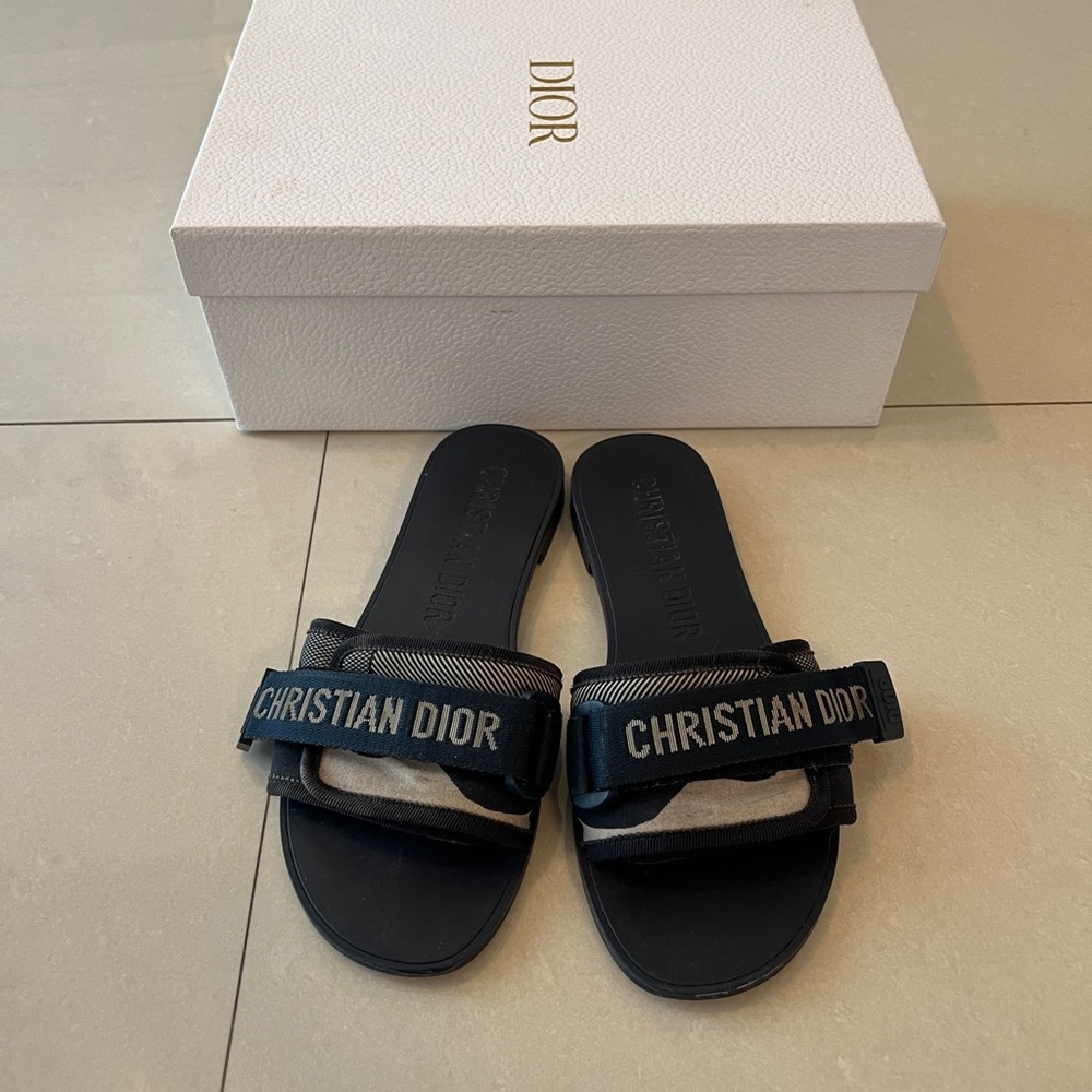 Dior DIOREVOLUTION Stretch Camouflage Deep Blue Slides